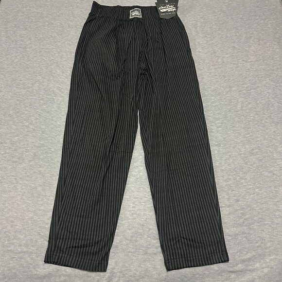 NWT California Crazee Wear Pants Men's SM Black Gray Stripes Baggy Gym Workout - Picture 1 of 11